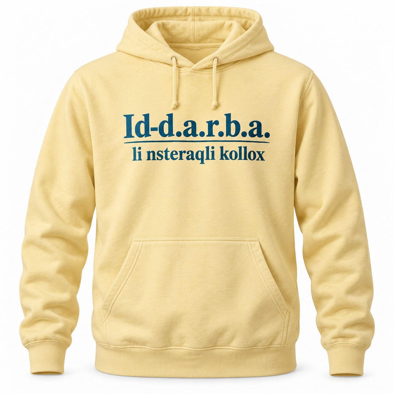 Limestone Hoodie printed with: Id-d.a.r.b.a. li nsteraqli kollox